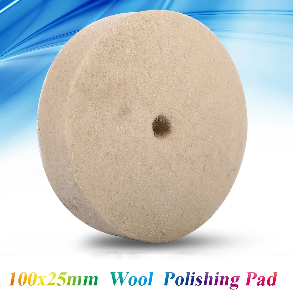 

1PC 100x25mm 4" Beige Polishing Buffing Grinding Round Wheel Wool Soft Felt Polisher Disc Buffing Pad