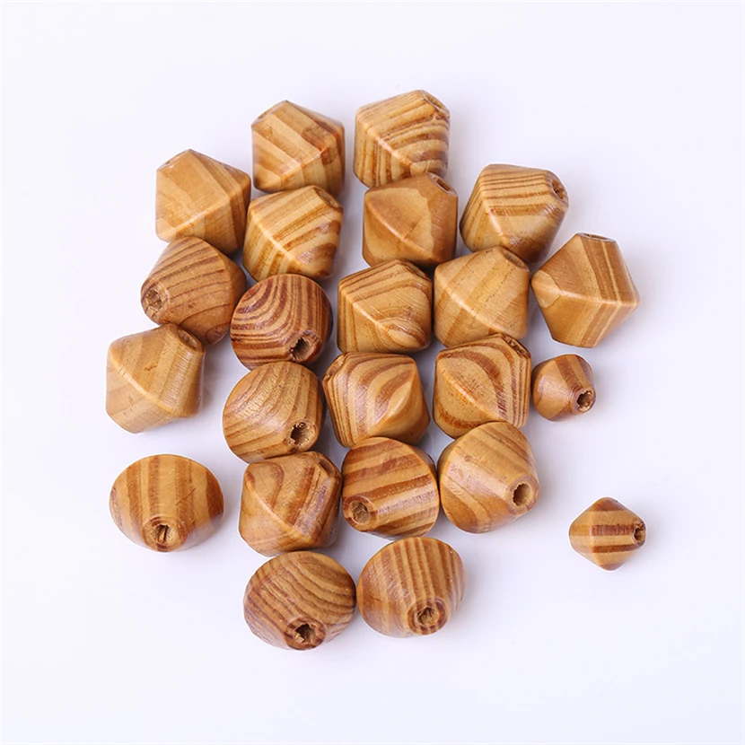 

50PCS/Set Natural Wooden Beads DIY Craft Wood Beads Pine Tree Cone Shape for Earrings Necklace Making 16*15mm