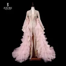 JUSERE Robe de soiree модное Золотое розовое длинное вечернее платье со съемной юбкой, строгие вечерние платья с блестками