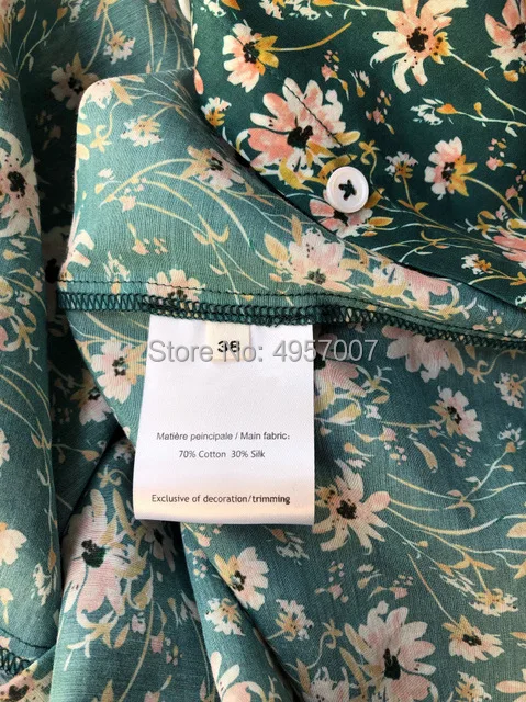 Silk 30% & Cotton 70% Blend Vintage Style Floral Print Shirt Top - 2019 Spring Summer Women Newest Long Sleeve Blouse Shirt 3
