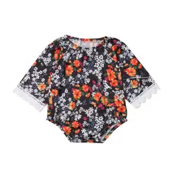 Осень Цветочный боди для новорожденных костюм для девочки одежда с длинными рукавами комплект одежды