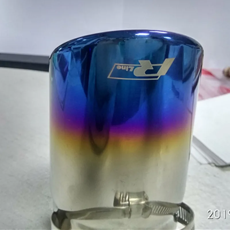 

ORIGINAL Style Car Exhaust Muffler Universal Modified Tail Throat Liner Pipe for AUDI A4L VW TIGUAN inlet 68mm. customized logo