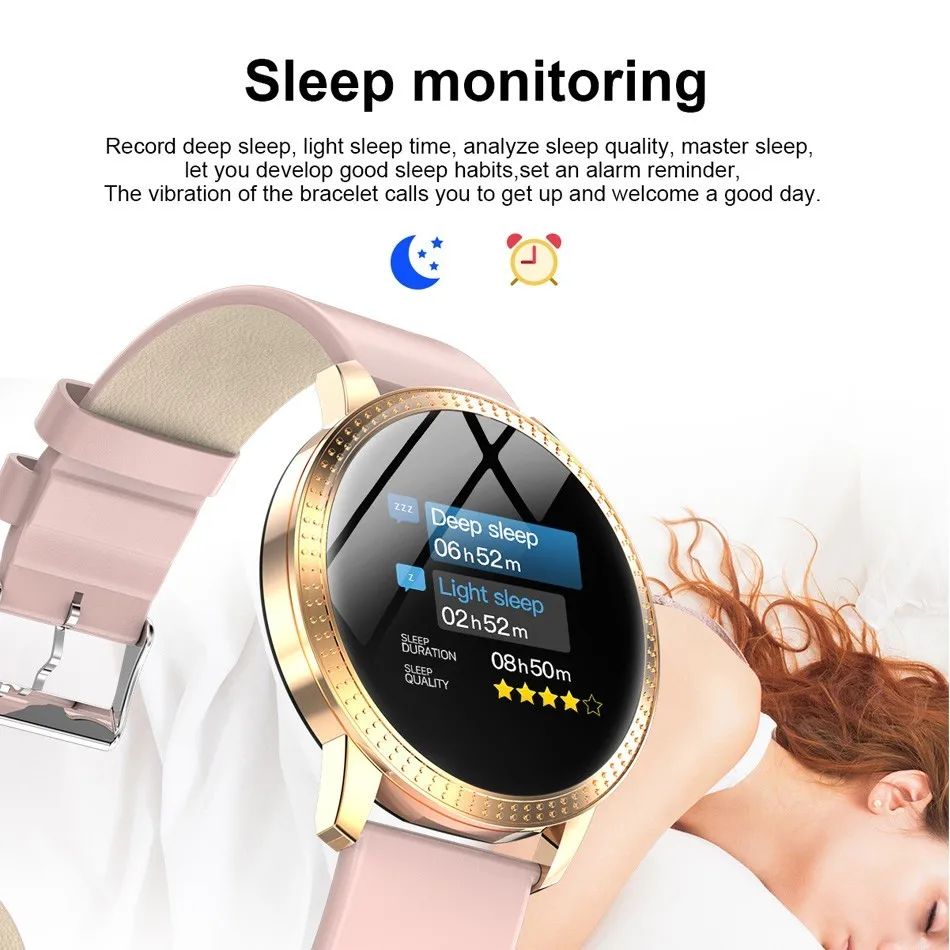 Smart Watch CF18 Waterproof IP67 1.22 Inch Blood Pressure Monitoring Metal Starp Multi Sport Modes SmartWatch Women Band Smart Watch CF18 Waterproof IP67 1.22 Inch Blood Pressure Monitoring Metal Starp Multi Sport Modes SmartWatch Women Band