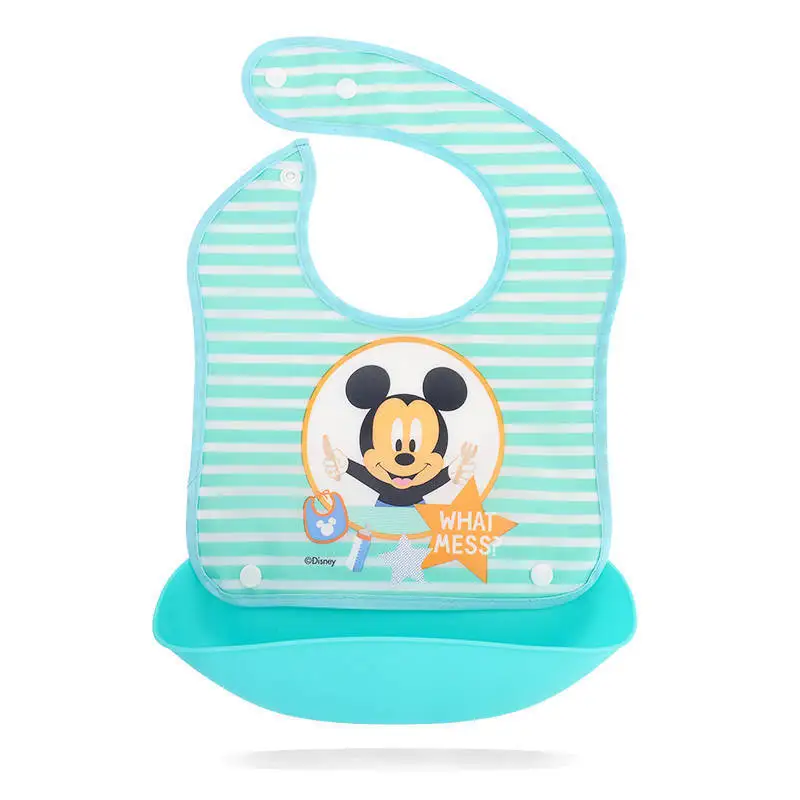 Disney Минни Микки водостойкие детский нагрудник слюнявчик съемный мультфильм