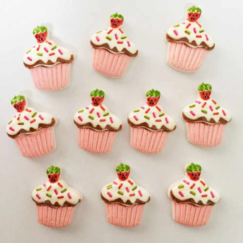 

Hot 50PCS 17*22mm Resin Strawberry Cake Flatback Stone Embellishment DIY Crafts Scrapbook K464*5