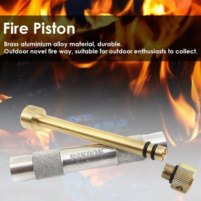 

Brass Fire Piston Kit Outdoor Emergency Tools Flame Maker Fire Starter Tube Air compression torch Camping Picnic Tool