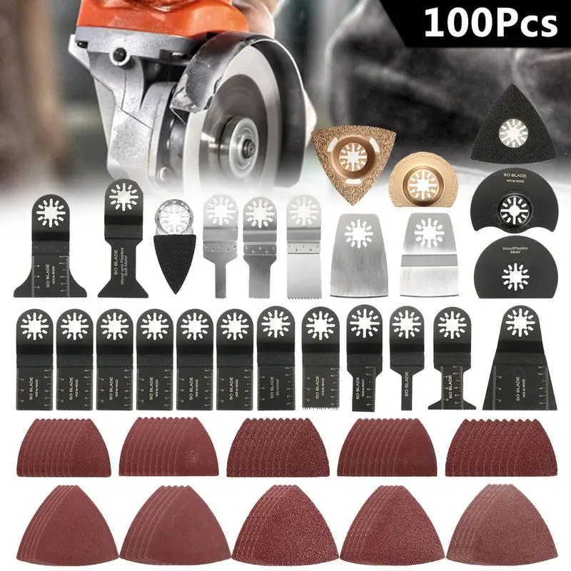 

100PCS Oscillating Saw Cutter Multi-Function Tool Accessories Kit For FEIN BOSCH MAKITA