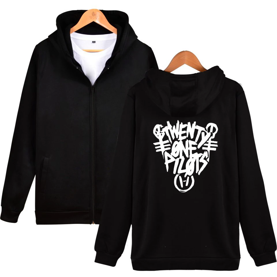 

2019 Twenty One Pilots Band Oversized Men'S Hoodies Print Autumn Winter Fleece Warm harajuku Sweatshirts Unisex Coat