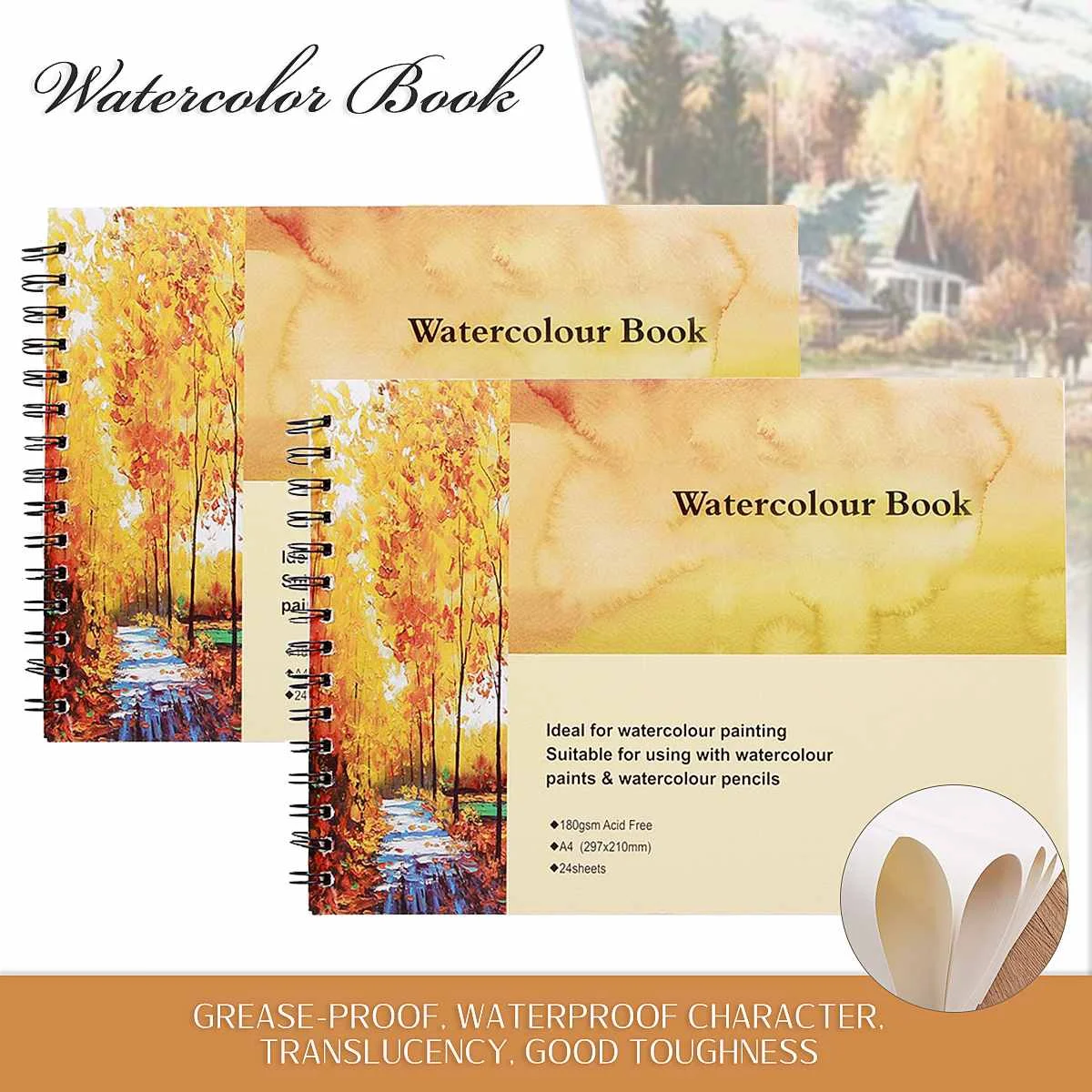 

Hot New A4 Watercolor Book Art Artist Sketchbook/Sketch Pad Journal For Drawing Paint For Childrens Painting Notebook Supplies