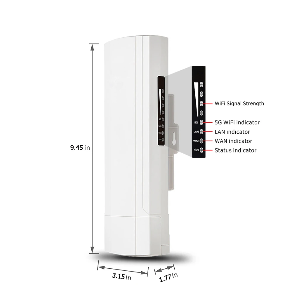 450 Мбит/с 3 км Открытый Cpe Ap 5,8 ггц Wifi мост маршрутизатор беспроводной Wi-Fi ретранслятор Встроенная 14Dbi антенна с Poe адаптером Us Plug