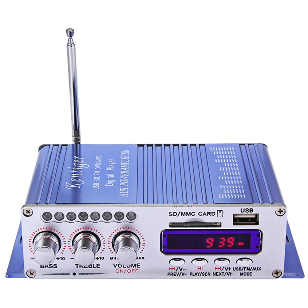 Мини Bluetooth аудио усилитель мощности HiFi Bluetooth 2,0 канал 12 В/220 В VCD усилитель динамик с пультом дистанционного управления для автомобиля