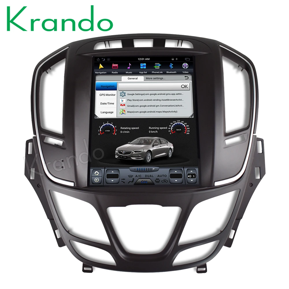 Excellent Krando Android 8.1 10.4" Tesla Vertical touch screen car radio player for Buick Regal 2014+ navigation entertainment system 4