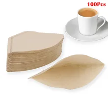 100 шт./пакет кофе эспрессо пакеты фильтров чай мешок ситечко сеточка для заваривания зеленого чая деревянный ручной капельный бумажный фильтр для кофе