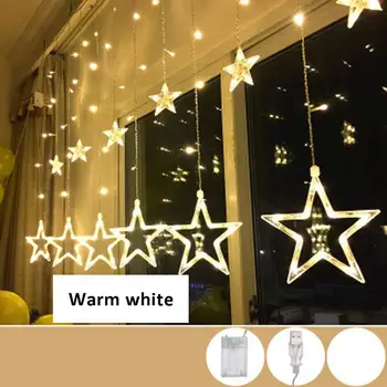 

2.5m LED Star String Light Curtain Twinkle Lights For Home Party Wedding Birthday Christmas Decor USB remote control Fairy Light
