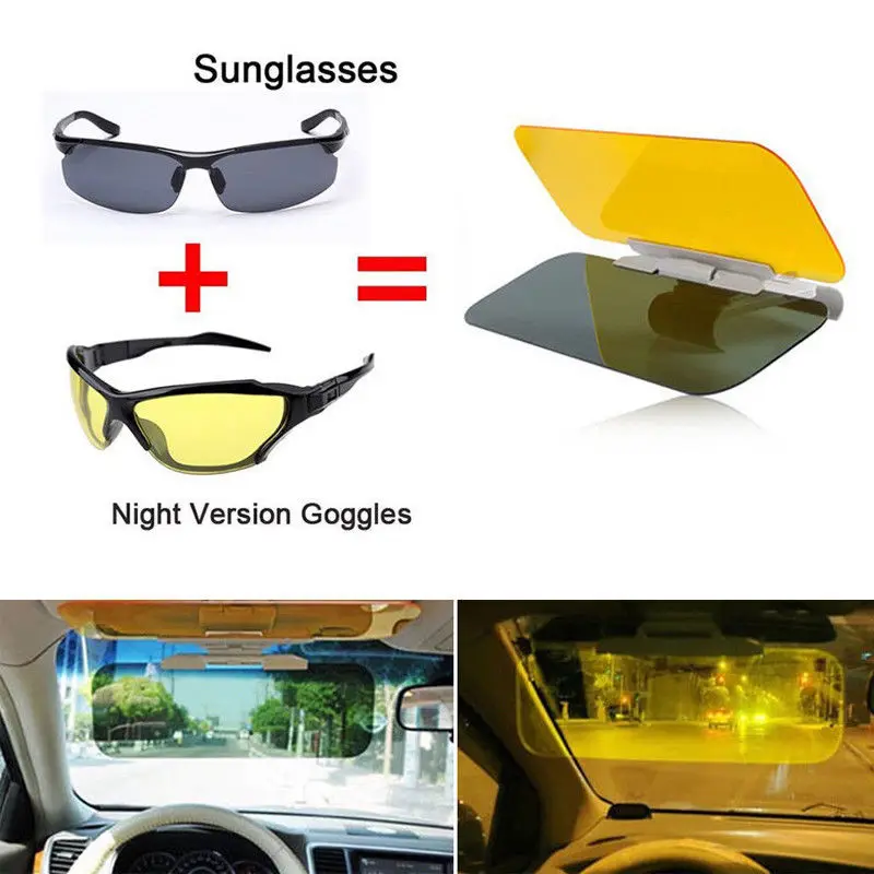 Anti-Dazzle Visor Extender Goggles for Cars DRIVIM Car Sun Visor HD Anti-Glare Universal Size 2 in 1 Day Night Windshield Visor