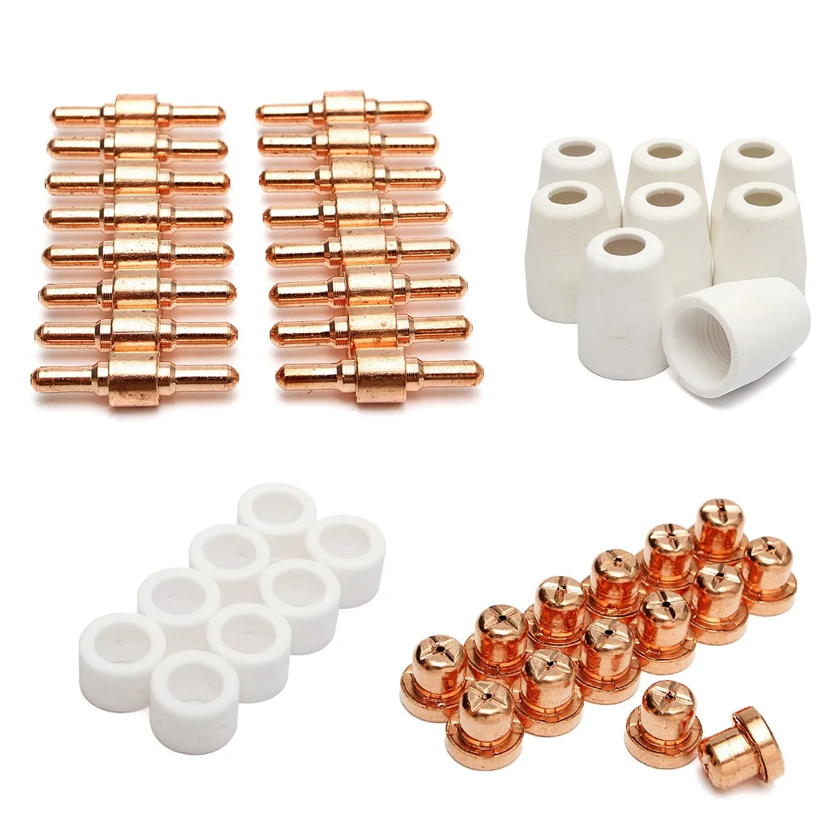 46Pcs/Set Ceramic Copper Air Plasma Cutting Cutter Consumables Extended TIP Nozzle Electrode For PT31 LG40 Torch CUT-50D 46Pcs/Set Ceramic Copper Air Plasma Cutting Cutter Consumables Extended TIP Nozzle Electrode For PT31 LG40 Torch CUT-50D