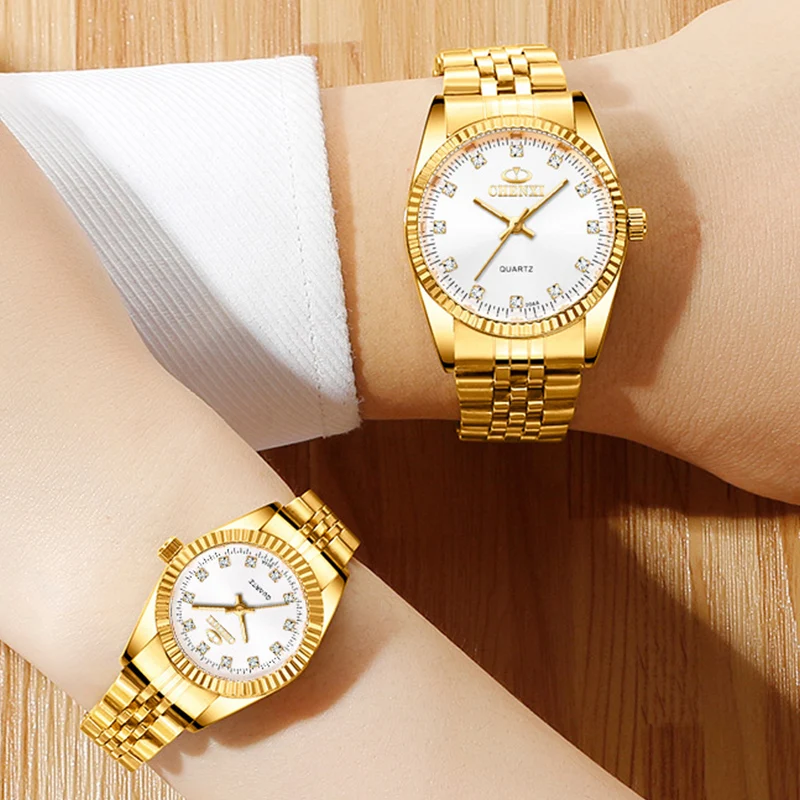 

relogio masculino CHENXI Clock Women's Watches Men's Watch Couples Wristwatch Top Luxury Water Resistant Date Stainless Steel