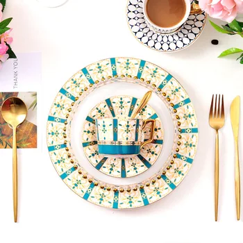 

Top Grade Royal Ceramic Dinner Plate Phnom Penh Retro Color Dinner Dishes Pasta Steak Dessert Plates Porcelain Cup And Saucer