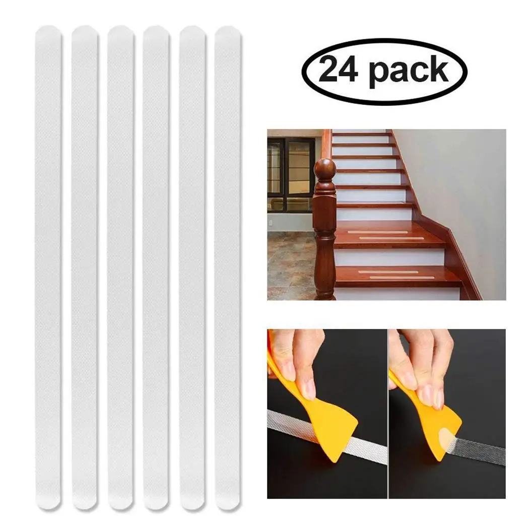 5Pcs Self Adhesive Home Bathroom Kitchen Non Pcs/Set Hotel etc Slip Stickers Strips Transparent | Дом и сад