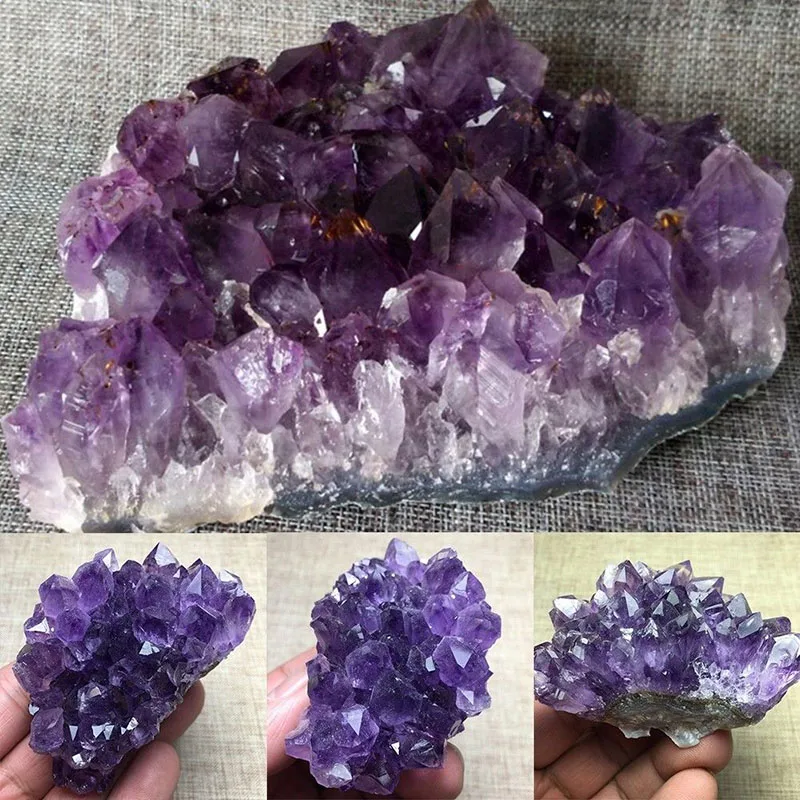 

JX-LCLYL Uruguay Natural Amethyst Cluster Geode Purple Crystal Quartz Specimen Home Decor