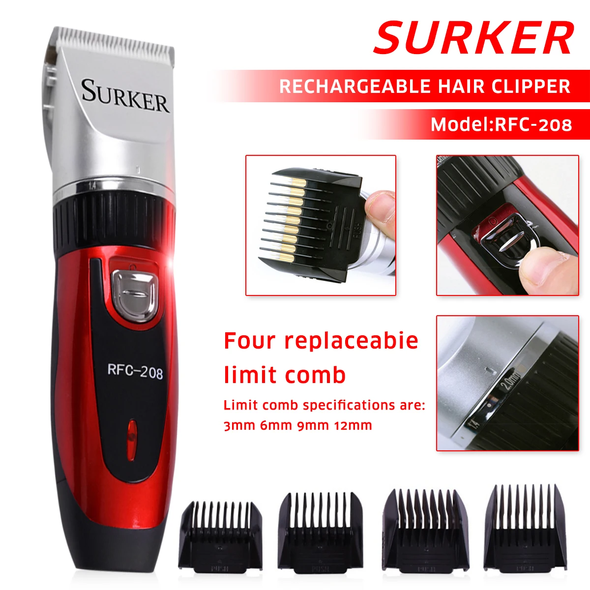 Surker tondeuse cheveux professionnelle Clearance