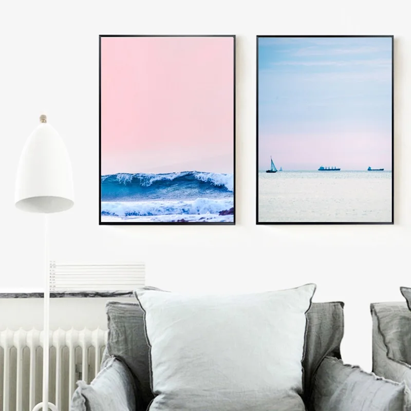 

Simple Seascape Art Canvas Painting Nordic Posters and Prints Landscape Scandinavian Wall Pictures for Living Room Home Decor