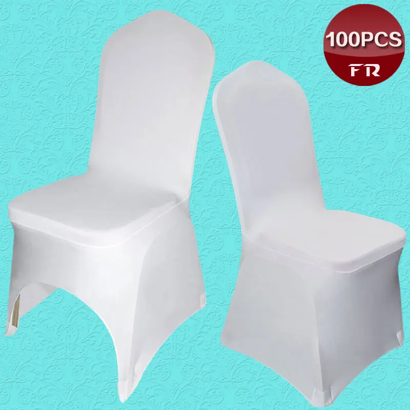 100PCS lycra chair cover Universal White Spandex Wedding Chair Covers