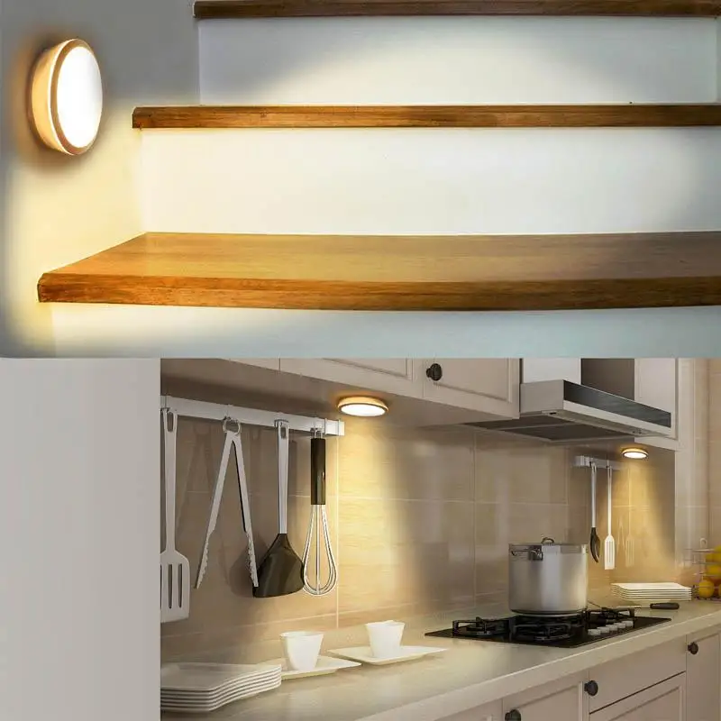 LED human body infrared sensor cabinet light bedside bathroom night 6led Rechargeable Battery 30s lighting 120 sensing | Лампы и