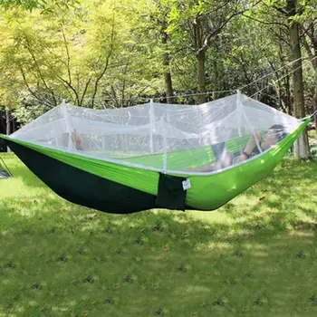 

Outdoor Picnic Garden Hammock Swing Mosquito Net Portable Adult Outdoor Garden Travel Parachute Hanging Bed Furniture Hammock