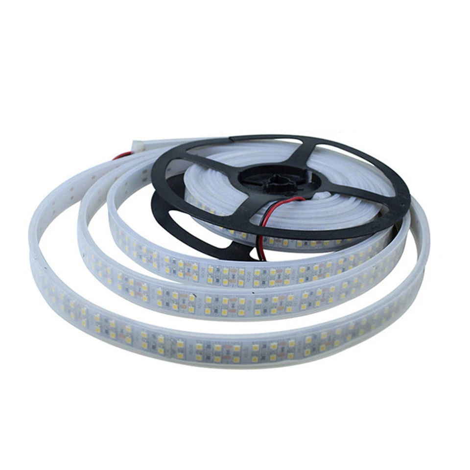 Светодиодная лента 12V 240 led/M 3528 двухрядная 5M 1200leds Гибкие Огни Лента теплая/белая IP67