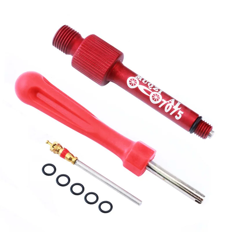 

HOT-MUQZI Mountain Road Bike Rear Biliary Shock Absorber Gas Filling Nozzle Ifp Air Nozzle Aluminum Alloy Lengthen Anti-Leakag