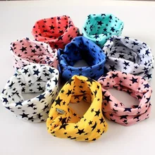 Милый хлопковый пуловер с принтом звезды для девочек, зимние теплые шарфы с кольцом для мальчиков, мягкий воротник Kawaii Snood, детская одежда