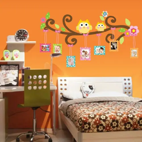 

Waterproof Cartoon Animal Owl Wall Sticker For Kids Rooms Home Decor Photo Frame