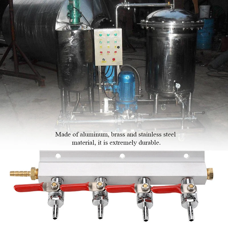 2-Way/4-Way CO2 воздушный газовый распределительный коллектор разветвитель разливного пива Kegerator с обратными клапаны для домашнего пивоварения