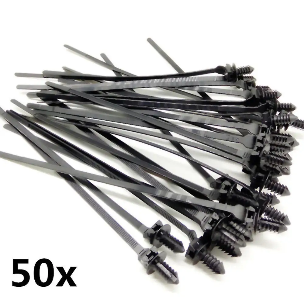 

50PCS Nylon Push Clips Wire Tie Released Zip Straps Car Pipe Cable Fastener Bundle Environmental Protection Car Tie