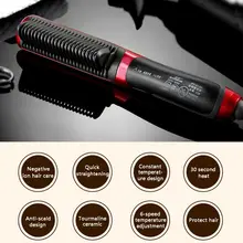 ЕС керамический паровой бигуди нагрев электрическая щетка для волос Расческа Утюги антистатические быстрый выпрямитель для волос плоский выпрямитель для волос