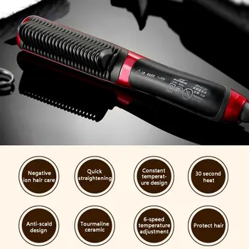 

EU Ceramic Steam Curler Heating Electric Hair Brush Comb Irons Anti Static Fast Straightener Hair Flat Straightening Iron