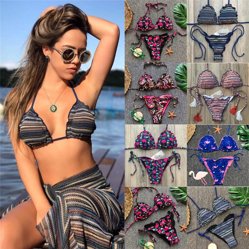 

Sexy Floral Print High Waist Swimsuit 2019 Bikini Push Up Swimwear Women Vintage Biquini Bathing Suit Maillot de Bain Femme