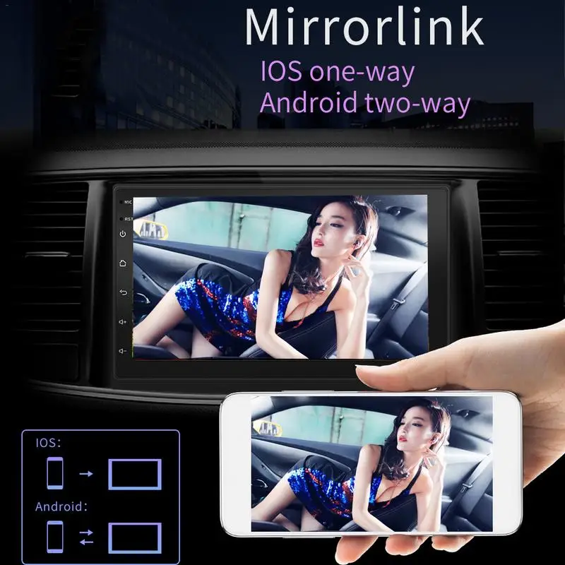 

2 din Car Radio Android 8.1 Auto Radio Car GPS Navigator Reverse Camera Steering Wheel Control WIFI Bluetooth Dual USB