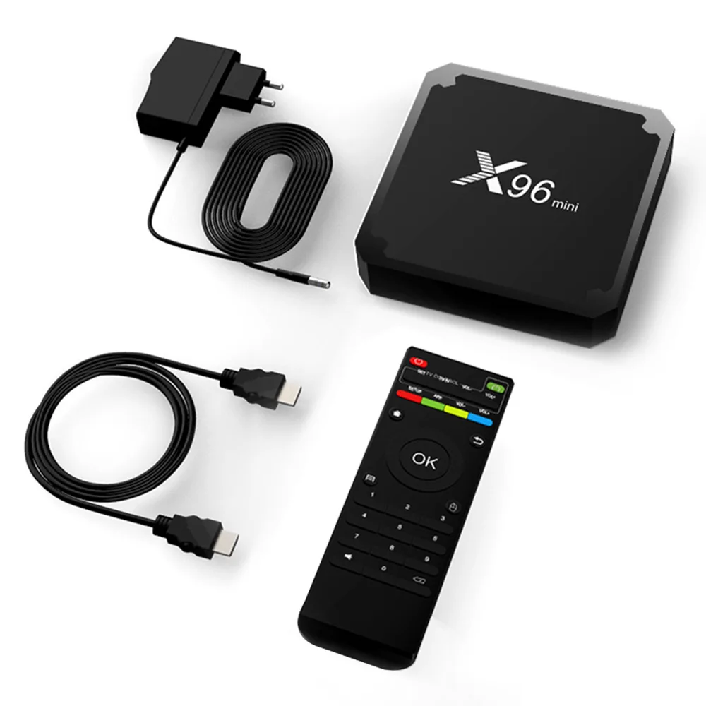 5 шт./партия X96mini Android 9,0 Smart tv Box Amlogic S905W четырехъядерный DDR3 2GB 16GB 4K X96 MINI Wifi 2,4G медиаприставка 1GB 8GB