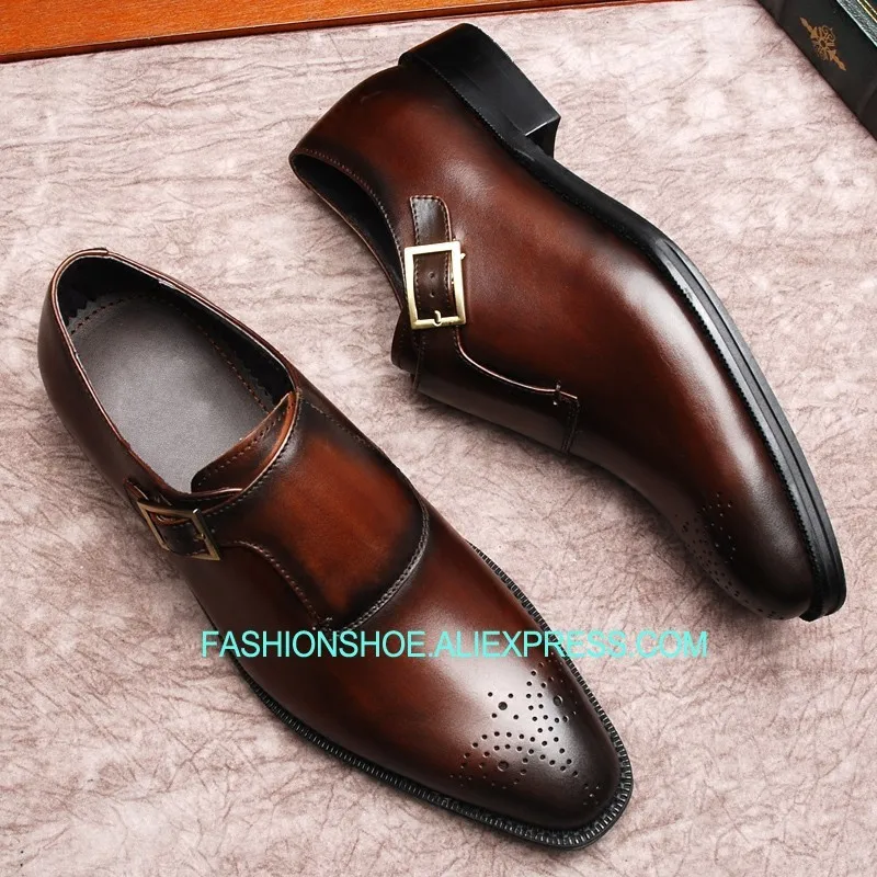 

Fashion Brogue Carved Men Shoes Goodyear Handmade Genuine leather Mens Formal Dress Shoes