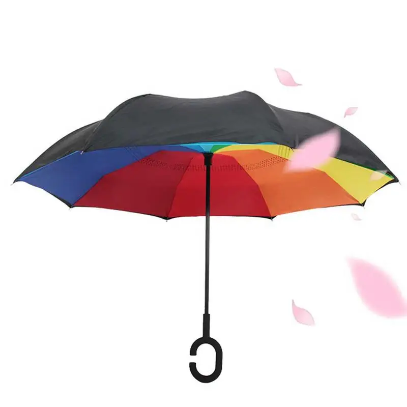 Автоматический открытый тканевый 16 костяного стального корыта цвета радуги ful Company подарок Радужный зонтик
