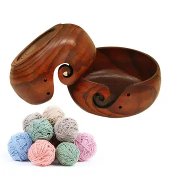 

Handcraft DIY Wooden Yarn Storage Bowl Organizer Knitting Crocheting Eco-friendly Wool Yarn Lace Line Bowl Knitting Accessories