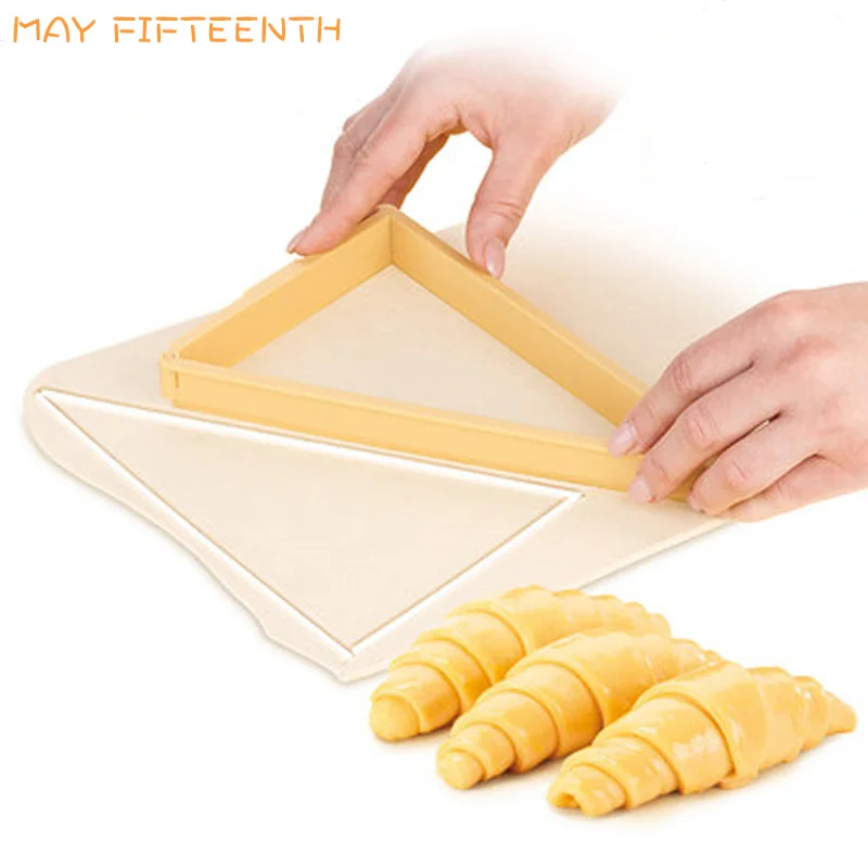 

Baking Pastry Tools Plastic Croissant Cutter Mold Roll Croissant Maker Machine Bread Line Mould Dough Sheet Kitchen Gadgets 267