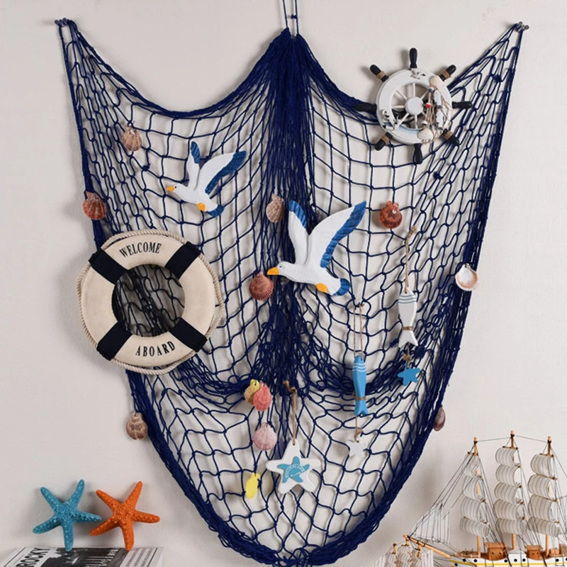 1Pc Decorative Fish Net Mermaid Party Ocean Party Pirate Decoration DIY Wall Sticker Hanging Kids Birthday Party Decor Supplies