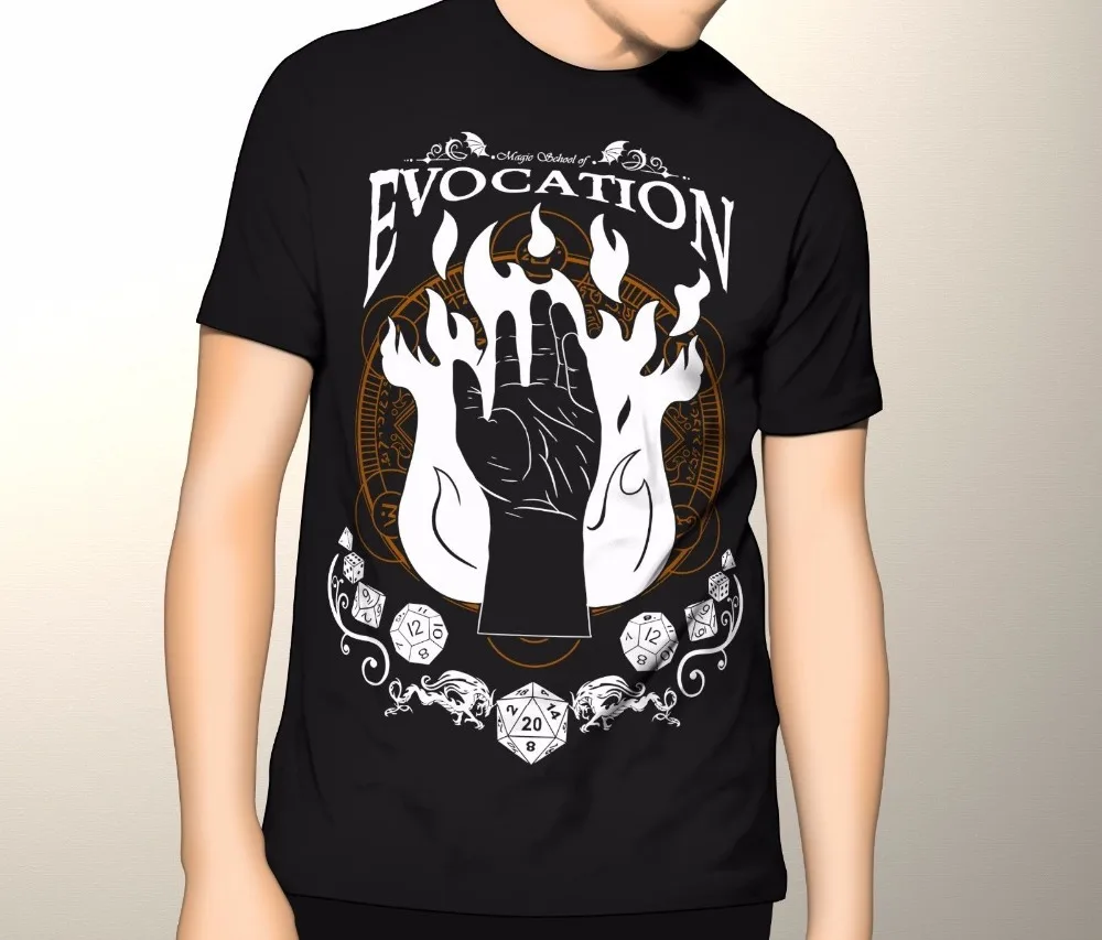 Хлопковые рубашки Dungeons and Dragons Evocation D &amp Barbarian Premium Graphic T-Shirt S-5XL плюс размер
