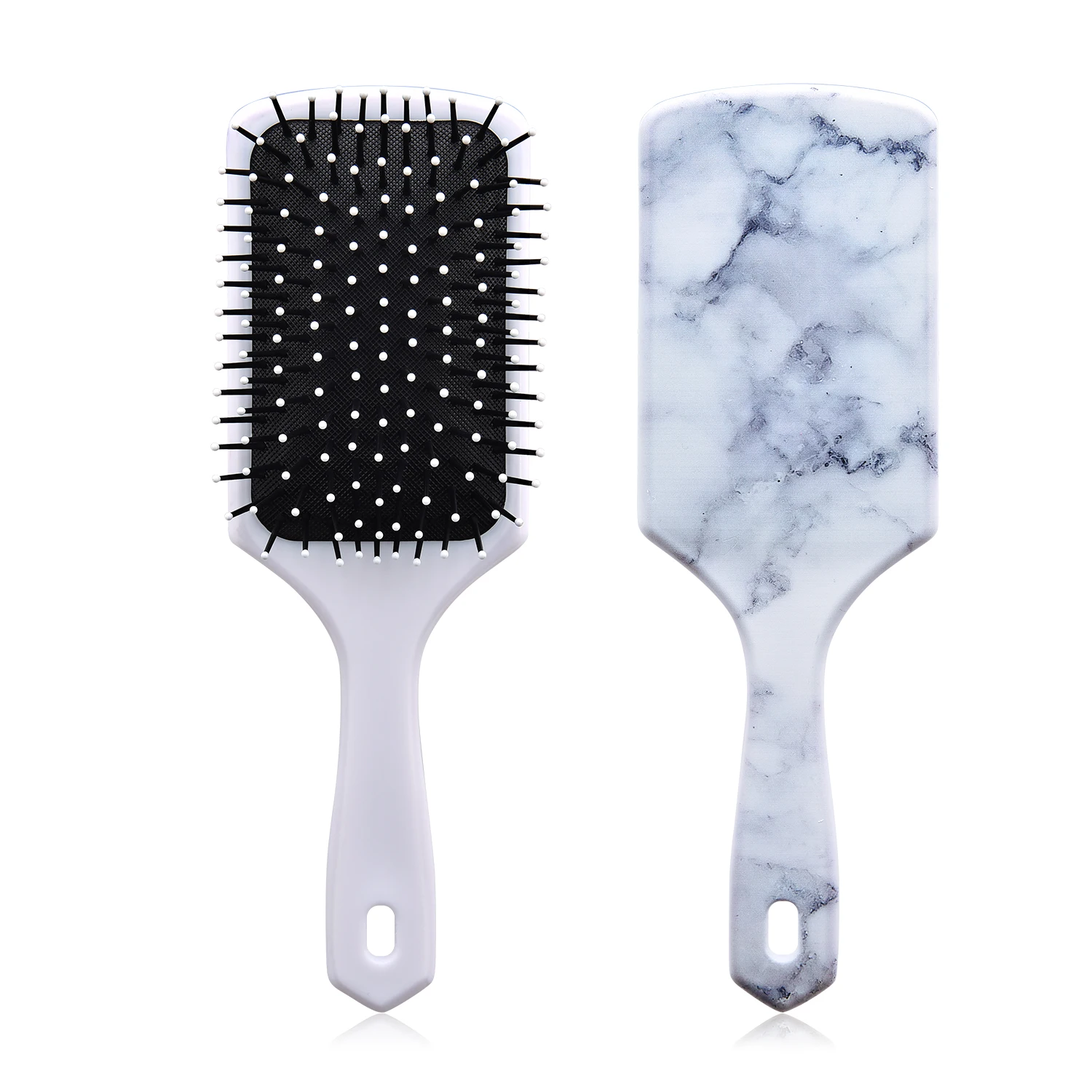 

1pc Marbling Oval Plastic Hair Comb Brush Paddle Cushion Scalp Massage Comb To Avoid Tangles and Hair Frizz Wide Tooth Comb