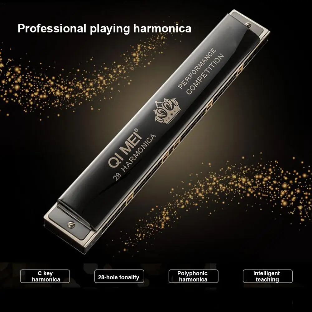 

Harmonica Adult 28 Hole Wide Range Professional Competition Harmonica for Beginner Students Professional Musical Instruments #30