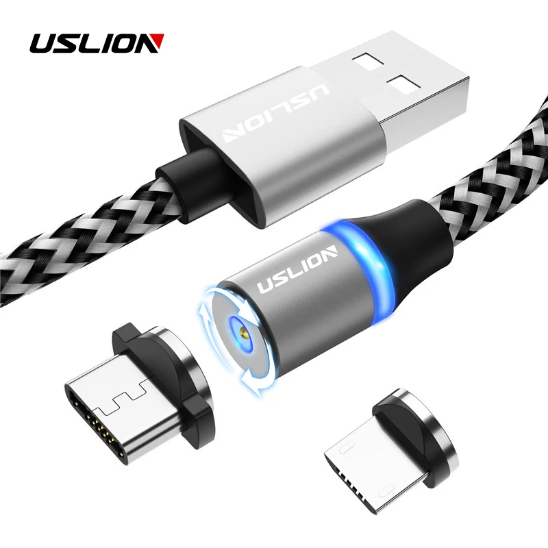 USLION المغناطيسي التوصيل USB نوع C كابل لسامسونج Xiaomi هواوي HTC كابل شاحن الهاتف المحمول المصغّر USB الحبل مع المغناطيس التوصيل USLION المغناطيسي التوصيل USB نوع C كابل لسامسونج Xiaomi هواوي HTC كابل شاحن الهاتف المحمول المصغّر USB الحبل مع المغناطيس التوصيل