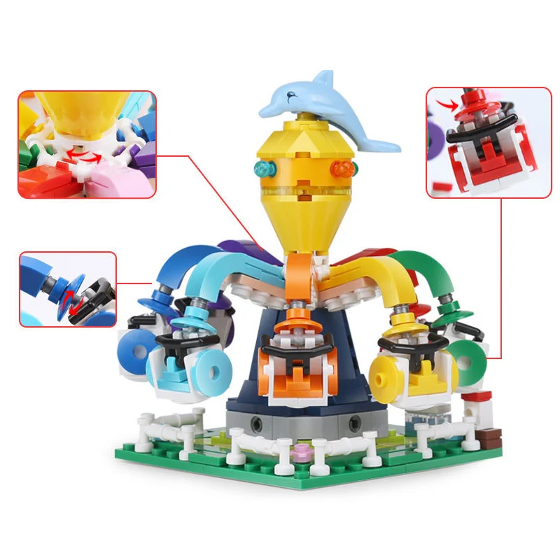 300+ Amusement Park Ferris Wheel Building Blocks Model Pirate ship Bricks Toys For Kids Educational Gifts Compatible Legoing 300+ Amusement Park Ferris Wheel Building Blocks Model Pirate ship Bricks Toys For Kids Educational Gifts Compatible Legoing